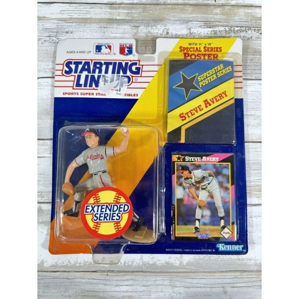 Starting Lineup Action Figure STEVE AVERY MLB ATLANTA BRAVES‎ Kenner 1992 Poster